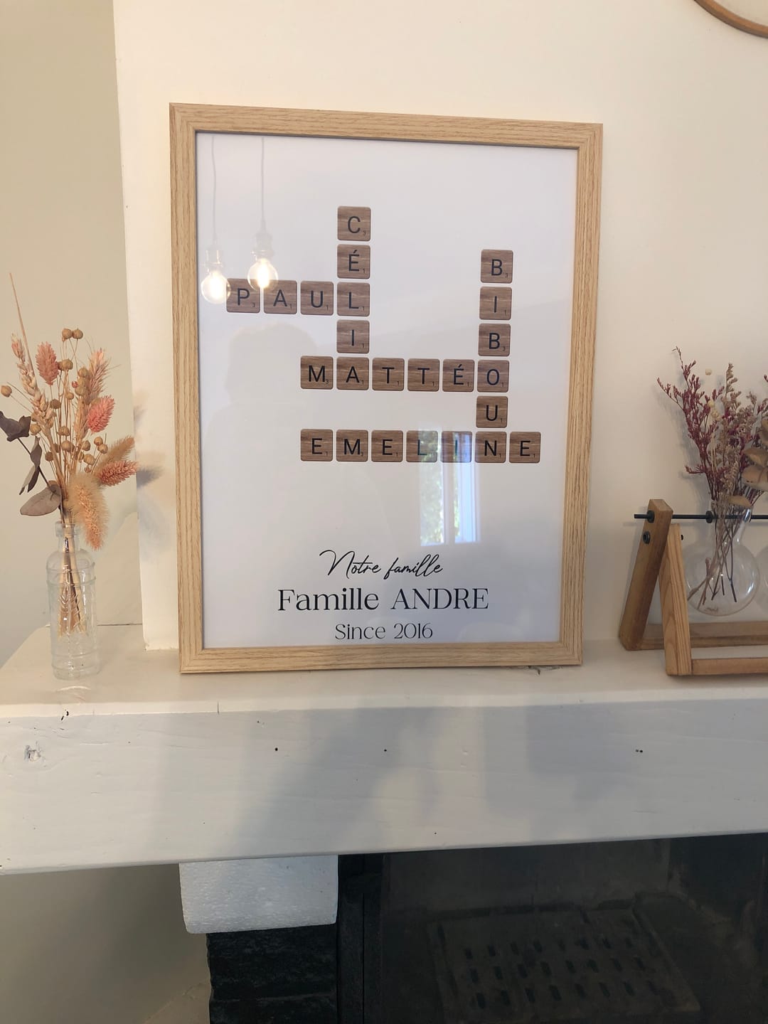 Customer photo review of Affiche Scrabble personnalisée / Famille / Prénoms