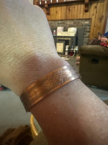 Customer photo review of Mens Masonic Bangle Pure Copper - Magnetic