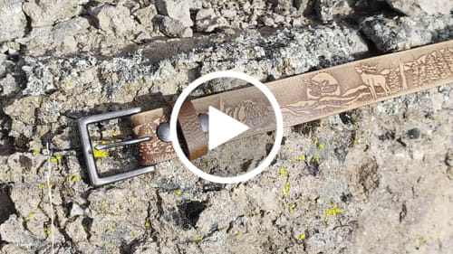 Customer video review of The Wildlife Belt - Natural Tan Embossed Full Grain Leather Belt Made in Canada