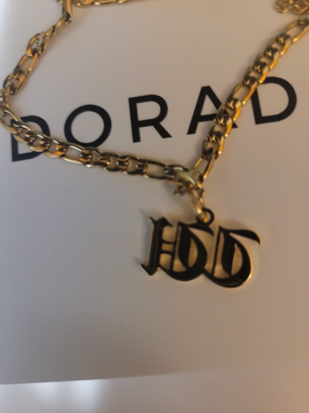 Customer photo review of Gothic Initial Anklet