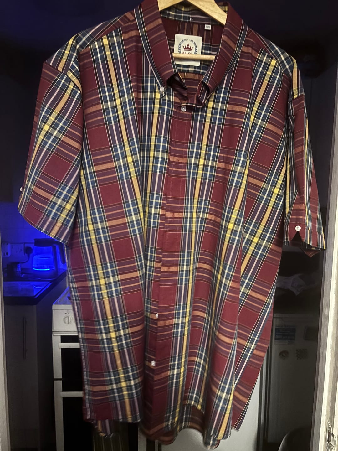 Customer photo review of Men's Burgundy, Yellow & Blue check - CK-71
