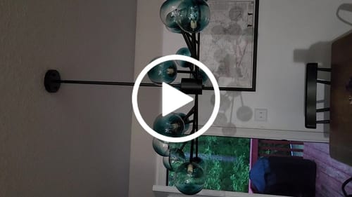 Customer video review of 15-Light Branch Blue Glass Globe Bubble Chandelier