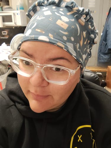 Customer photo review of DuoStyle Scrub Hat - Wizarding World