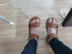 Customer photo review of 💯Summer Collection 💯Men's Orthopedic Leather Sandals – Breathable, Adjustable, Air Cushion