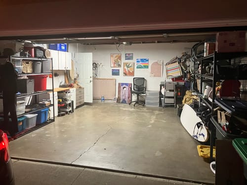 Customer photo review of REIBII Garage Shelving 60"W Adjustable Heavy Duty Metal Shelving Rust-Resistant Garage Organization for Warehouse, Basement,Workshop