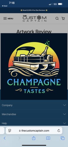 Customer photo review of Custom Digital Boat Name Logo Design