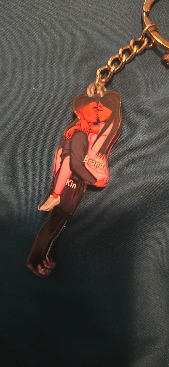 Customer photo review of Personalized Keychain, Couple Portrait, Firefighter, Nurse, Police Officer, Teacher, Gifts by Occupation