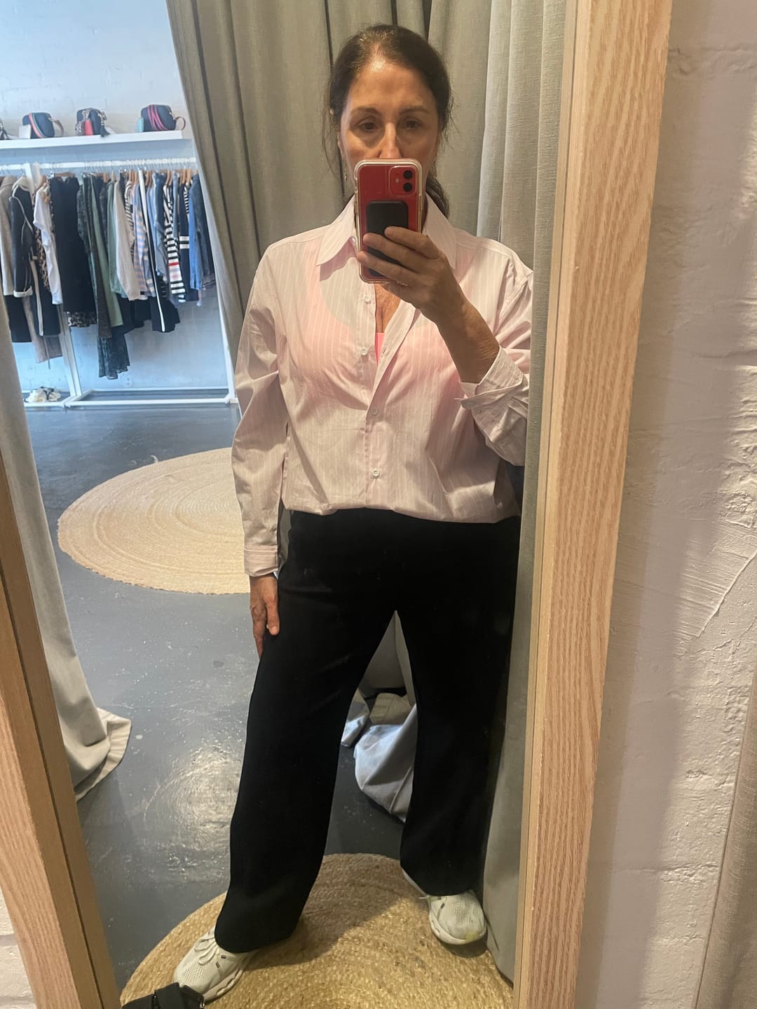 Customer photo review of Timeless Straight Leg Ponte Pant - Black On Black