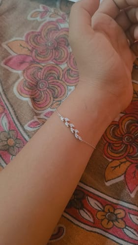 Customer photo review of Silver Zircon Ferns Bracelet