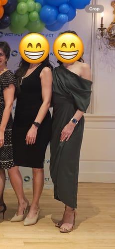 Customer photo review of Rayna One Shoulder Draped Dress in Green by Theia Couture - RENTAL