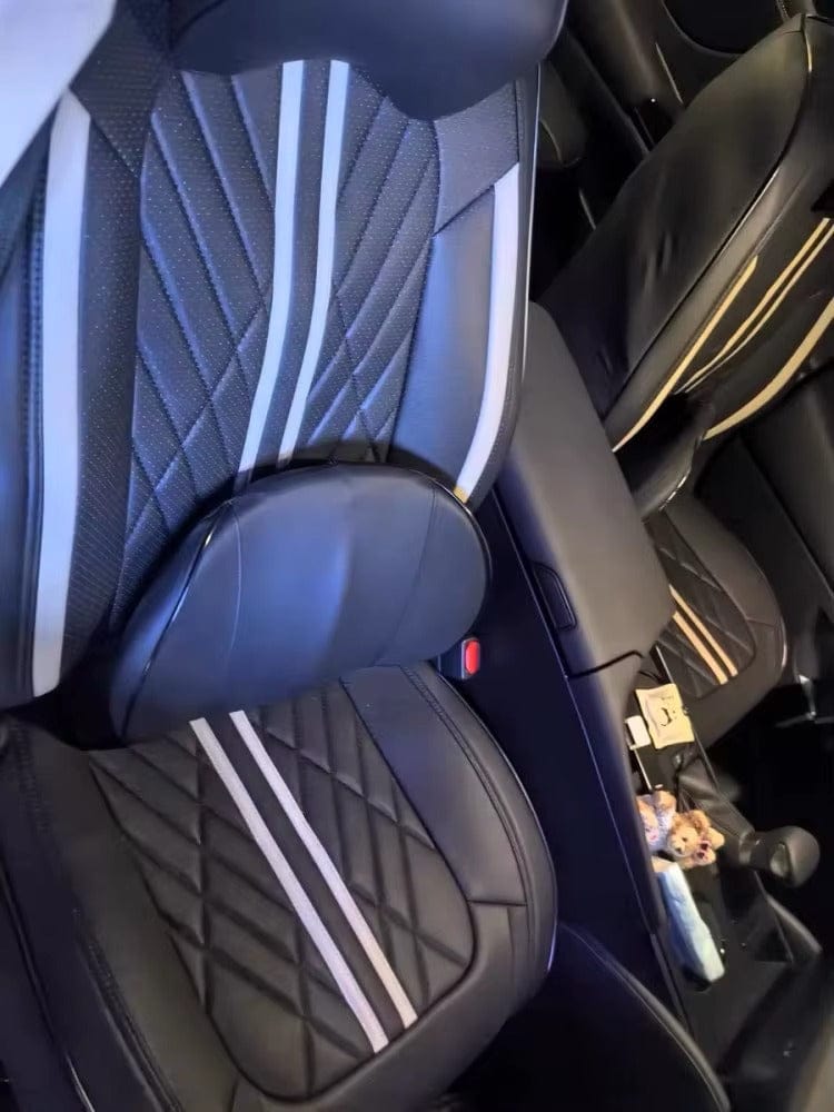Customer photo review of Black & Red Seat Cover