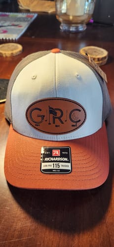Customer photo review of Custom Leather Patch Hats Richardson 115 Laser Engraved