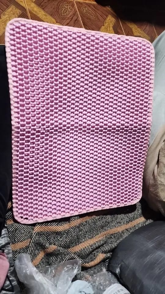 Customer photo review of Large Size Cat Litter Mat Advanced Honeycomb Double Layer Design