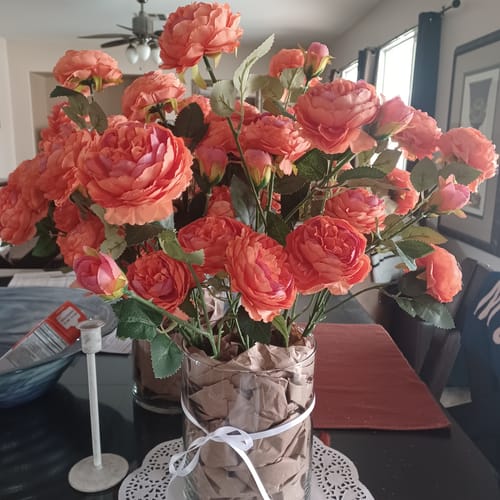 Customer photo review of Clearance Bulk 23" Peony Stems Spray Faux Silk Flower Artificial Peony Arrangement Wholesale
