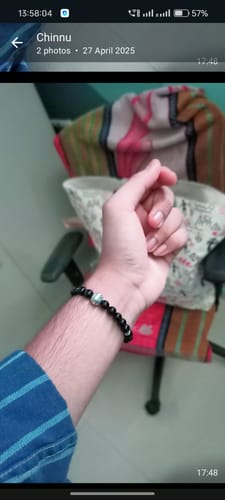 Customer photo review of Oxidised Silver Midnight Sparkle Bracelet For Him