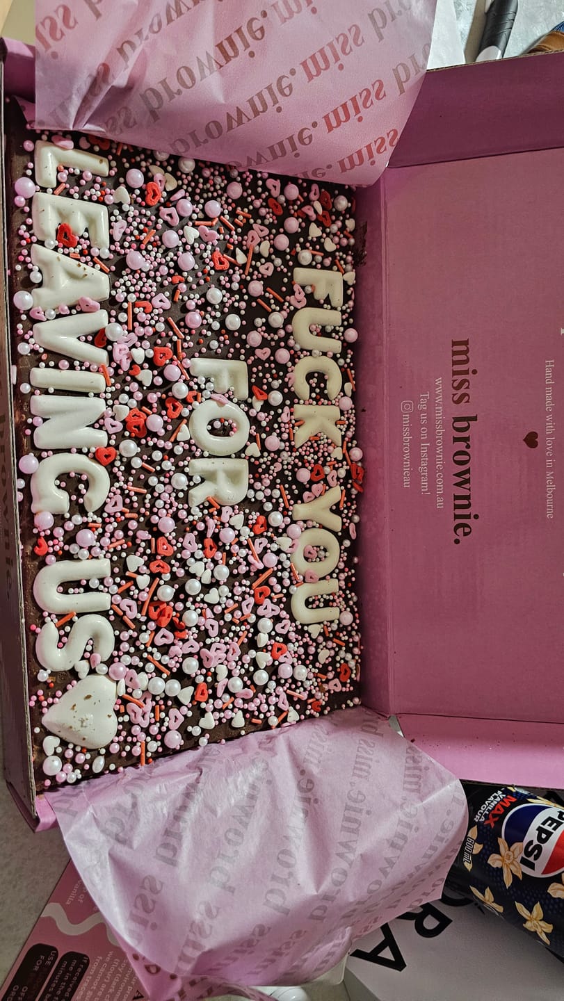 Customer photo review of Custom Love Brownie