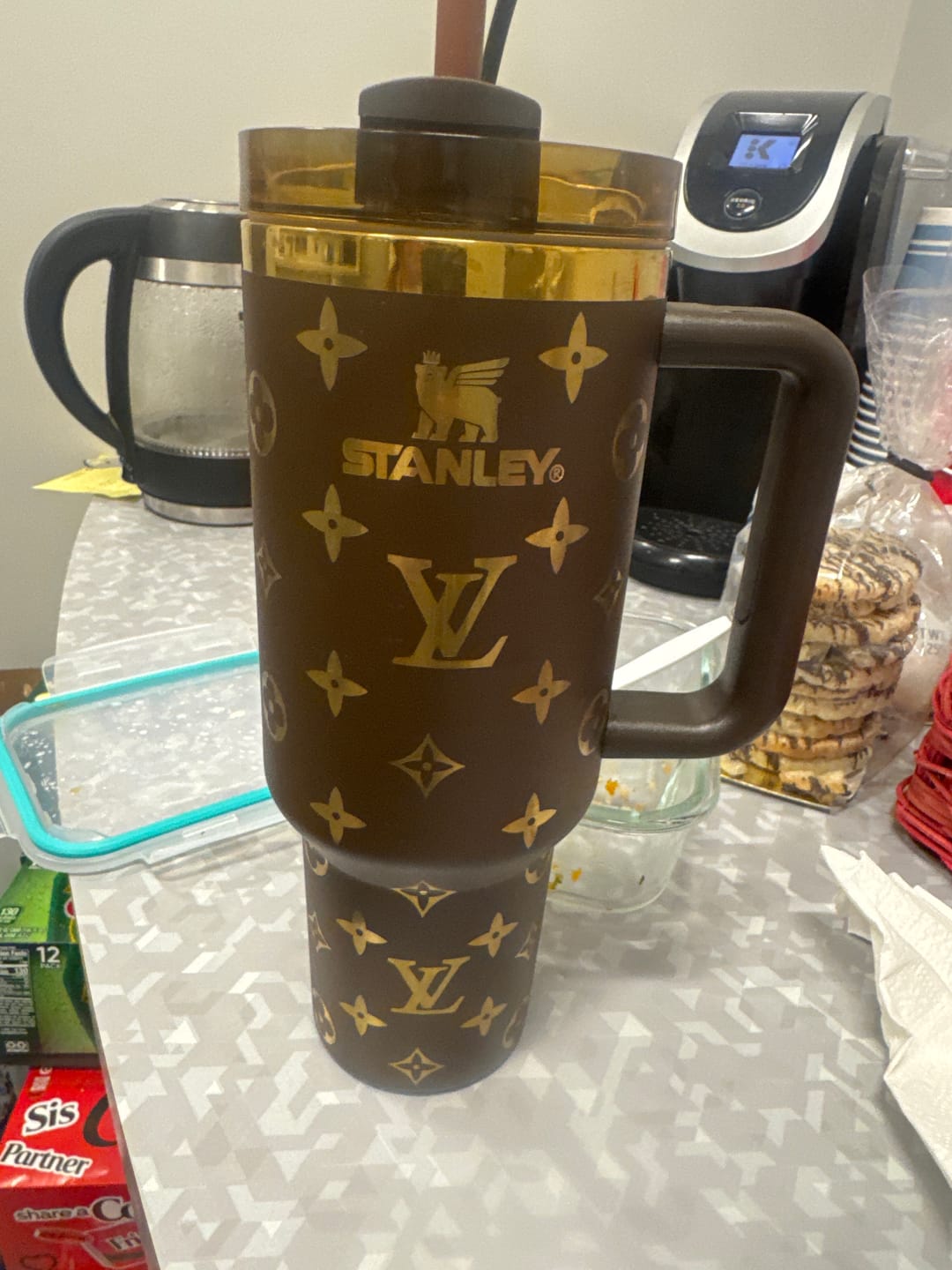 Customer photo review of Luxe Tri-color Crystal Gem Straw Toppers(3-pack)