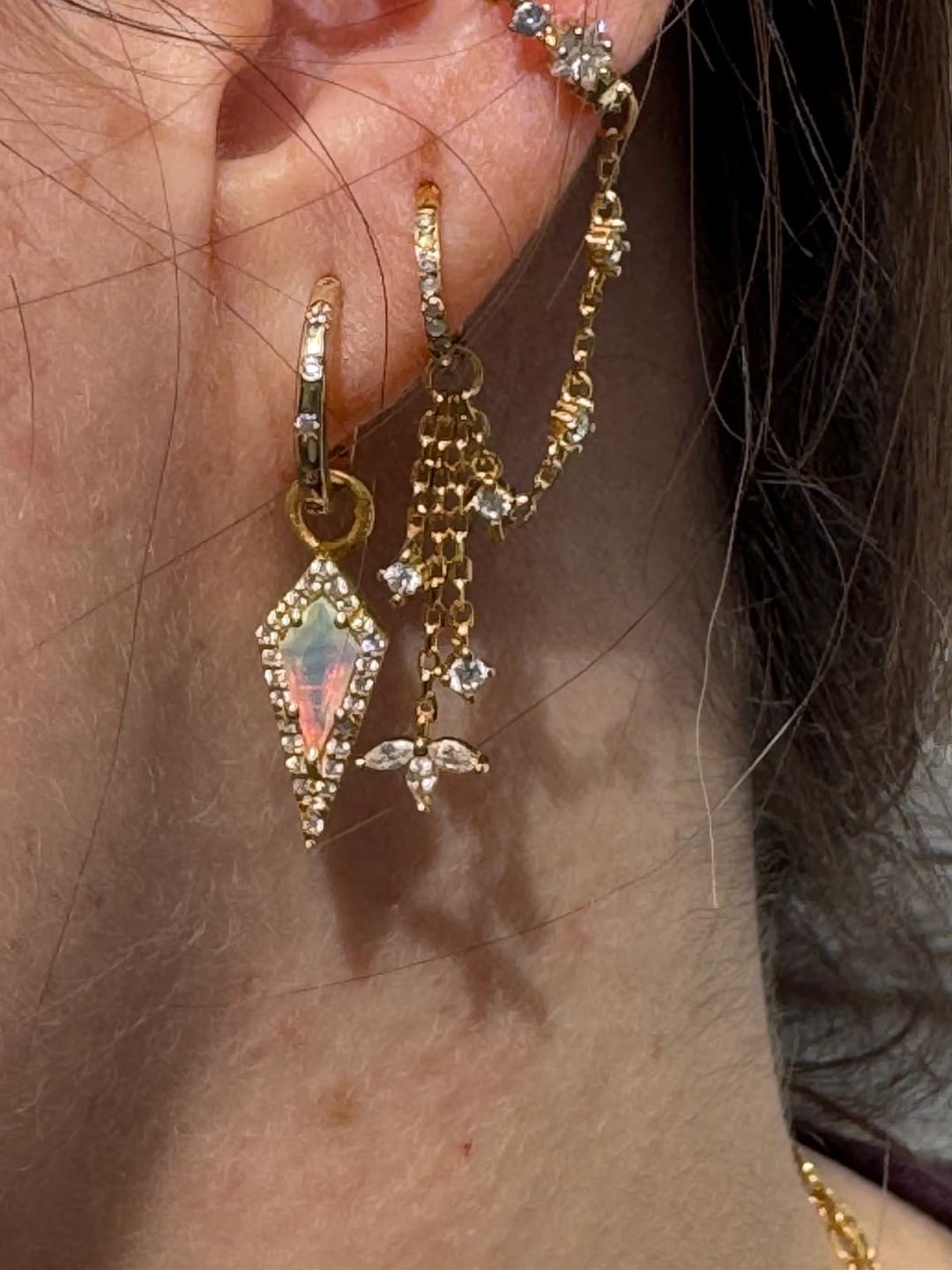 Customer photo review of AURA Mini Opal Pavé Kite Charm