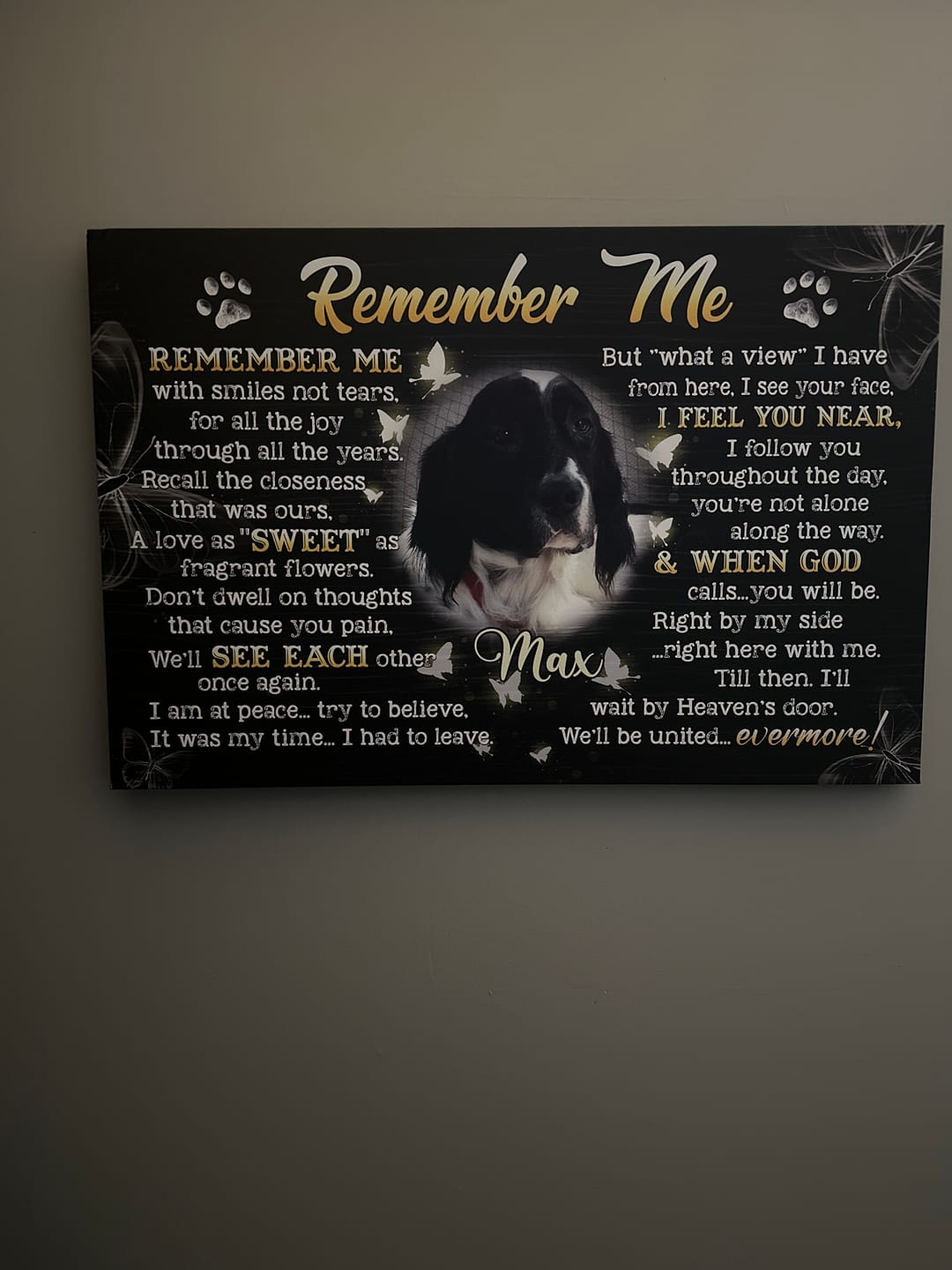 Customer photo review of Personalized Photo Canvas Prints, Custom Photo, Pet Loss Gifts, Memorial Gifts, Sympathy Gifts, Remember Me Dem Canvas
