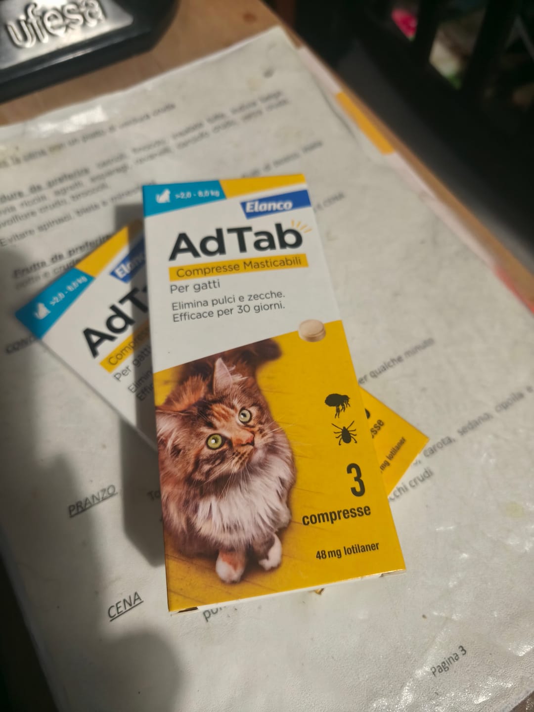 Customer photo review of ADTAB GATTI 2-8kg (3cpr) - Libera il Tuo Gatto da Pulci e Zecche