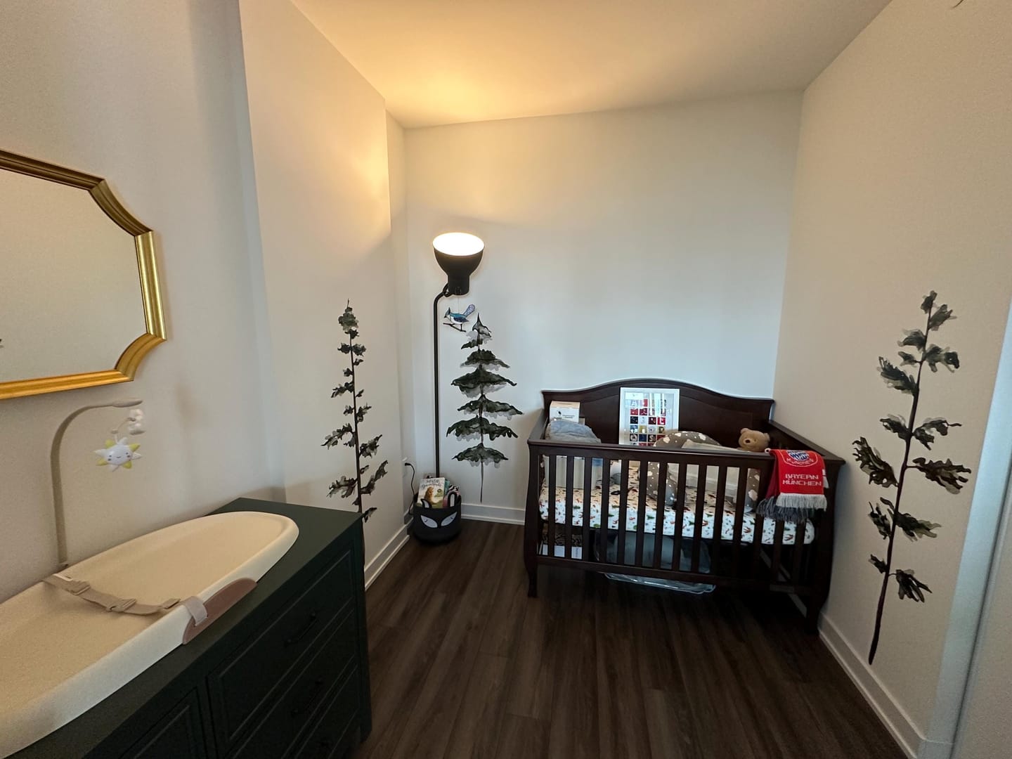 Customer photo review of Large Watercolor Pine Tree Removable Wall Decal
