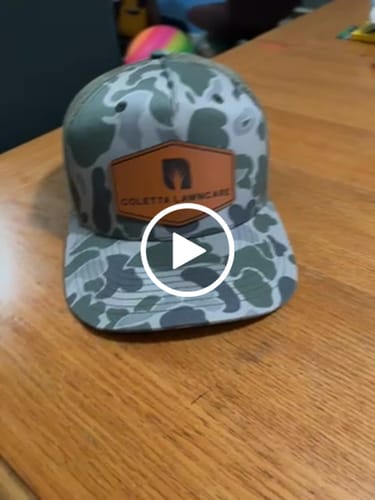 Customer video review of Custom Leather Patch Hats Richardson 112 Laser Engraved