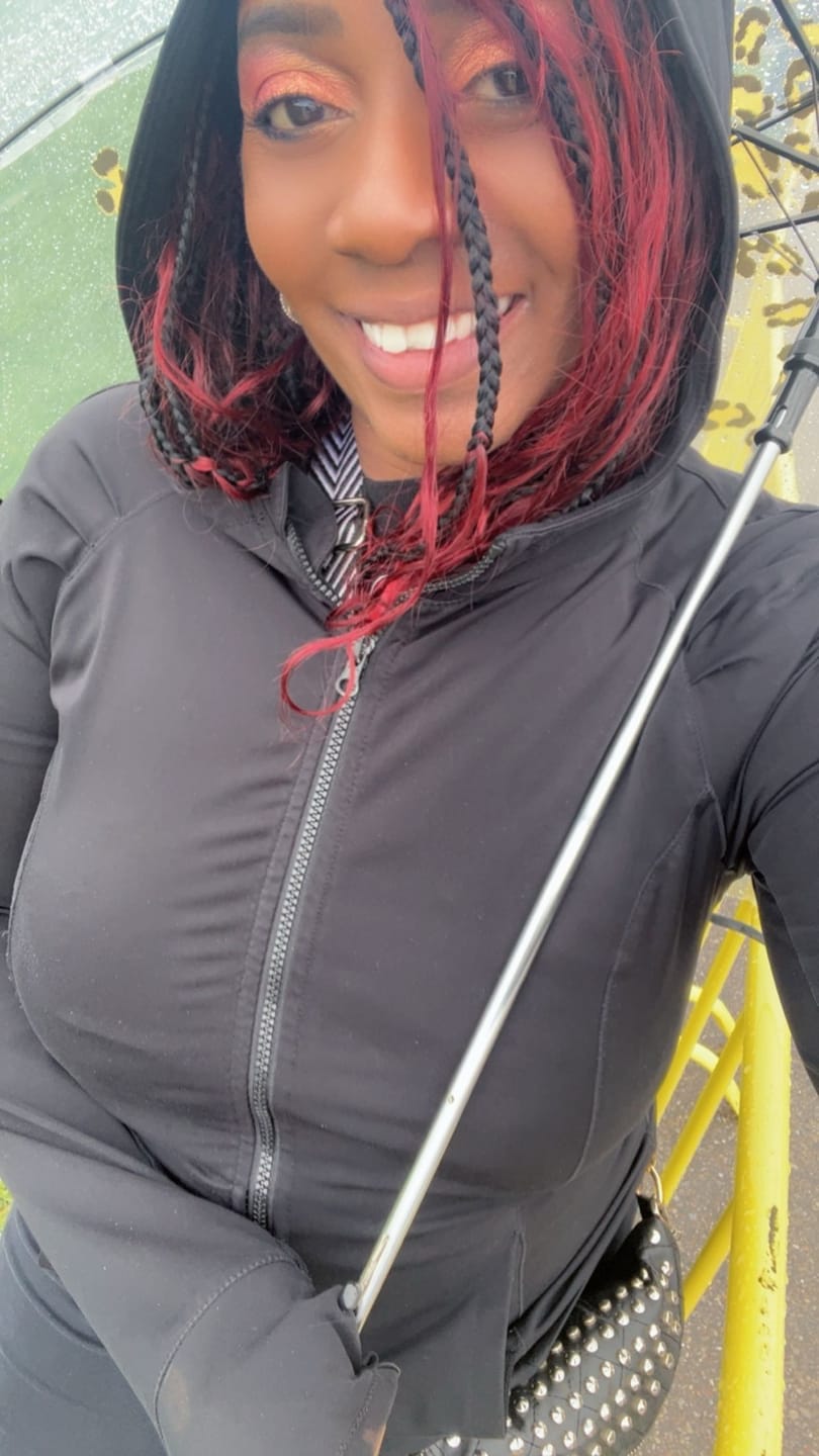 Customer photo review of #99J/Burgundy Mix Color Blend Loose Deep Wave Bulk Hair for Braiding