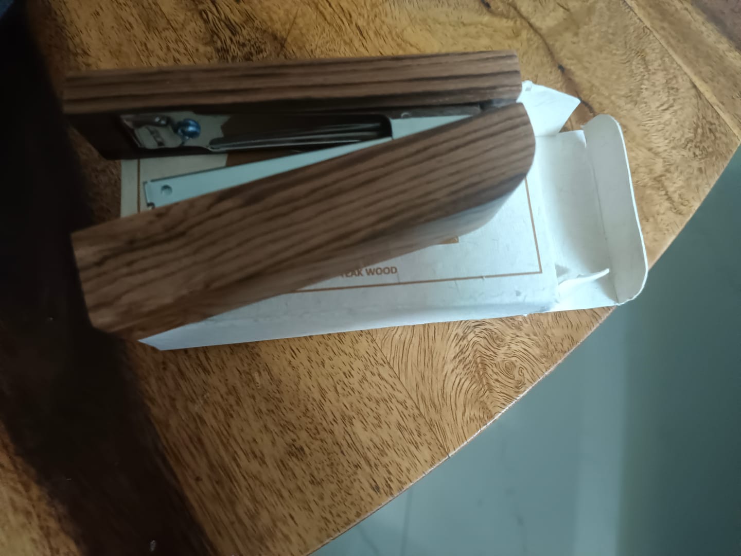 Customer photo review of Stapler - Teak Wood