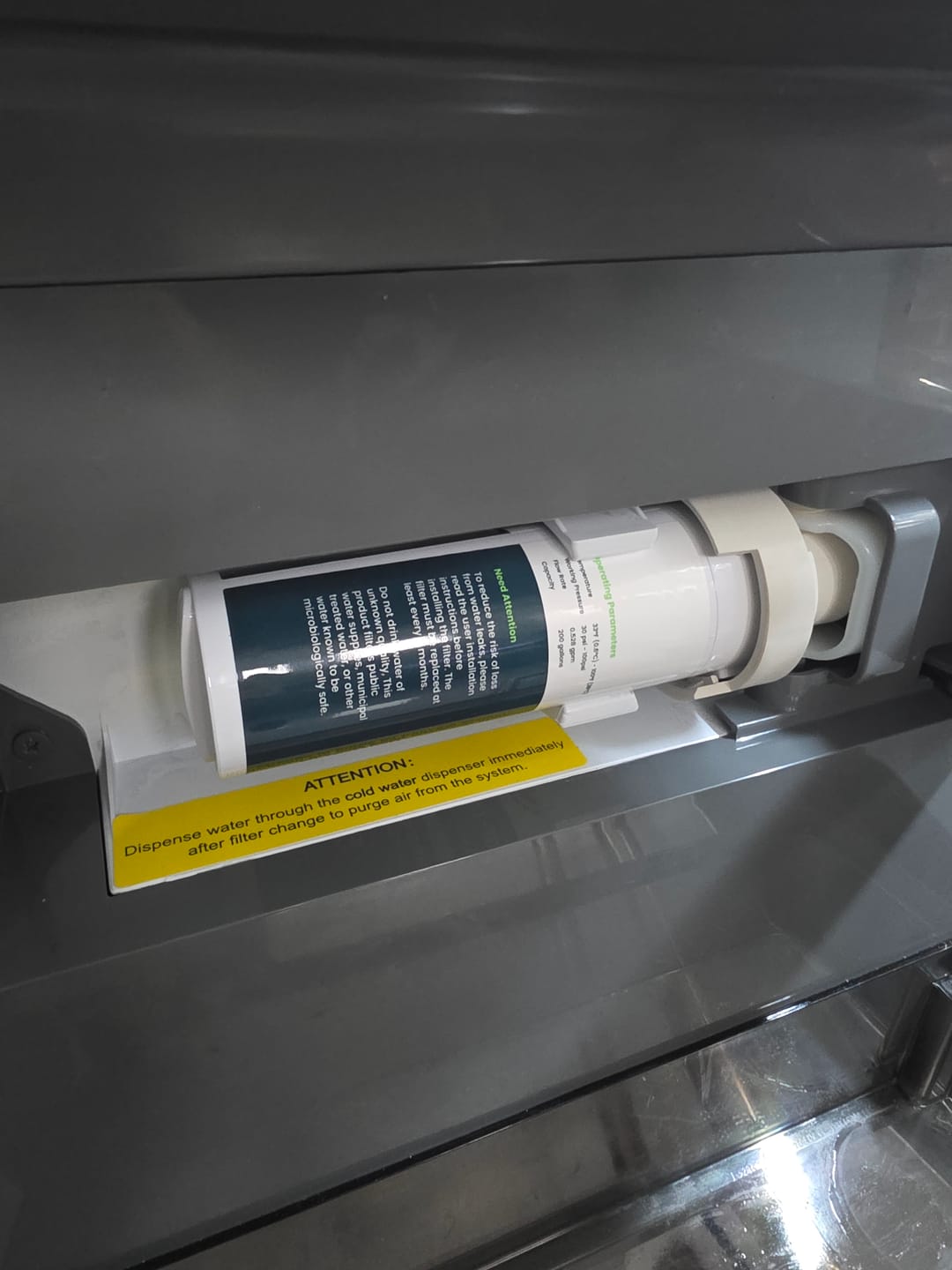 Customer photo review of Glacier Fresh Compatible with GE XWFE Refrigerator Water Filter(with chip)