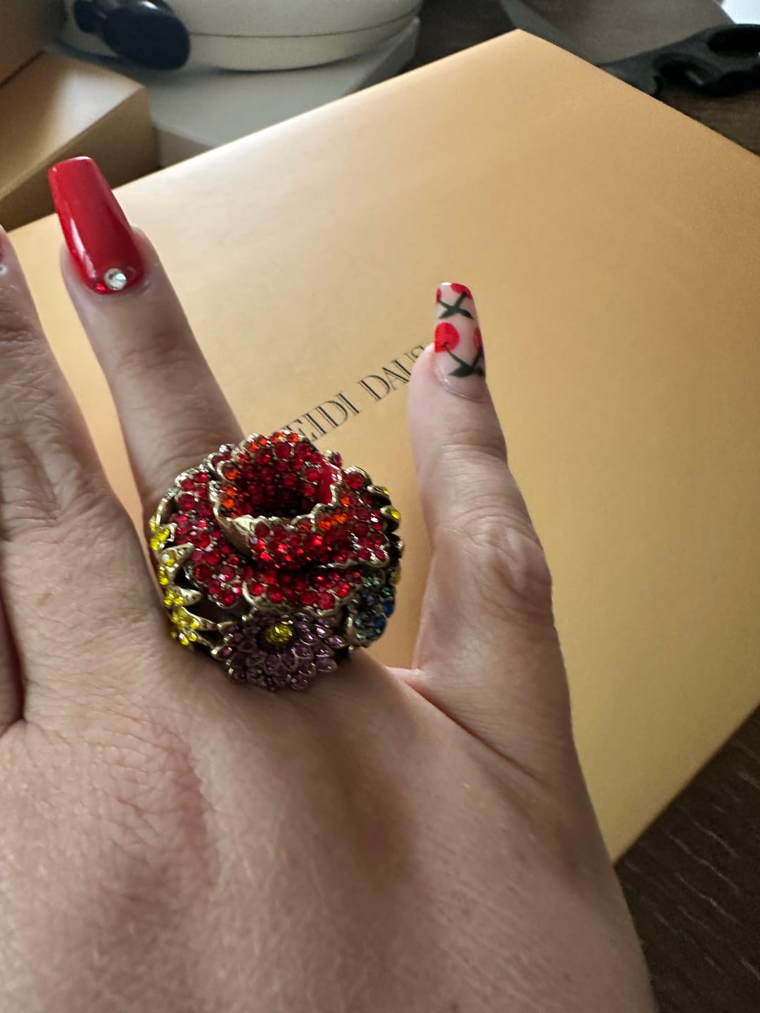 Customer photo review of Heidi Daus®"Wildflower Garden" Crystal Floral Ring