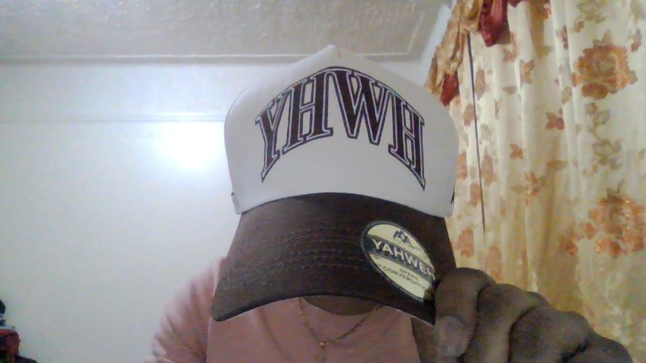 Customer photo review of ‘YHWH’ Structured SnapBack - Cream/Brown