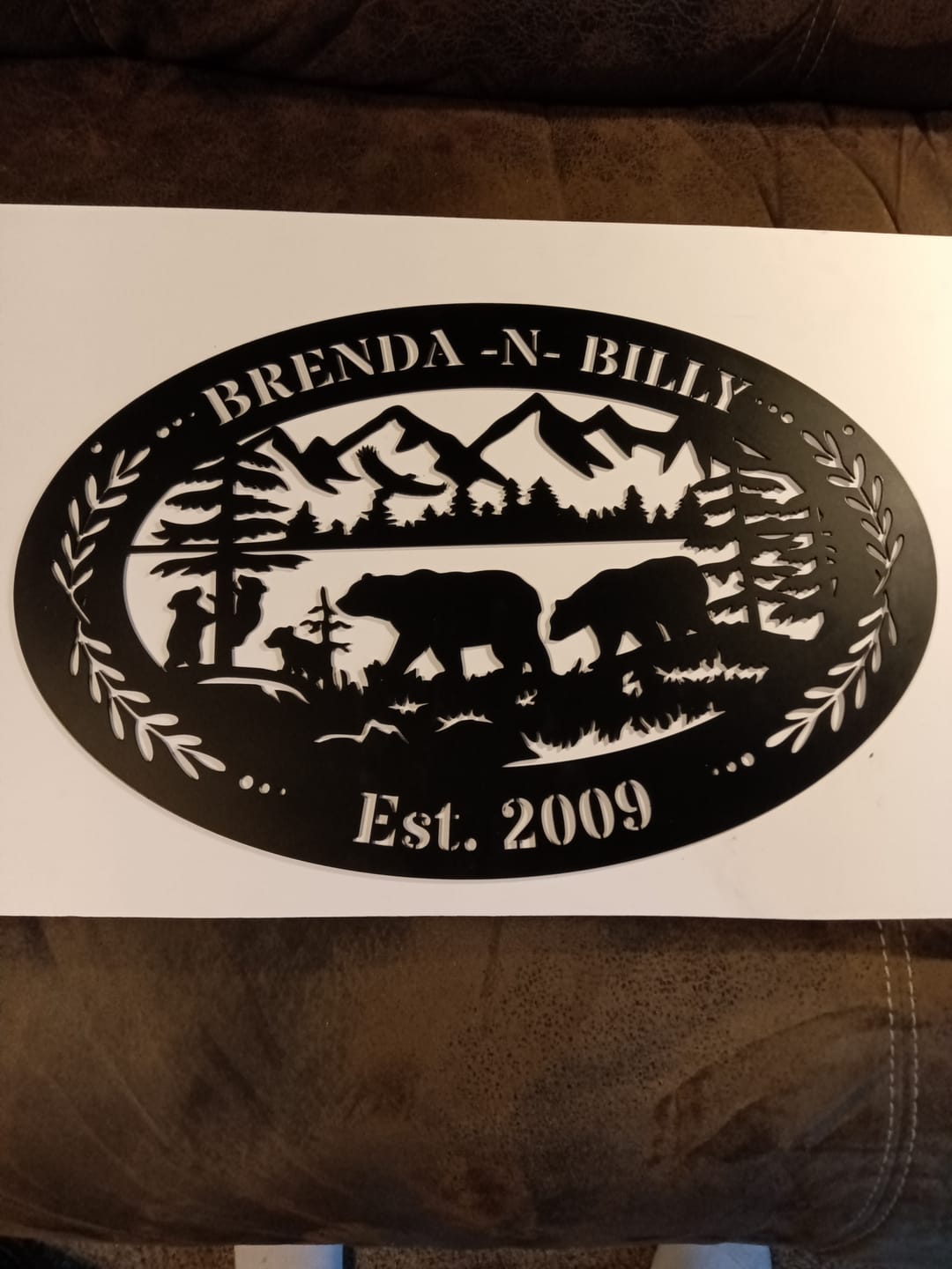 Customer photo review of Outdoor Oval Metal Sign