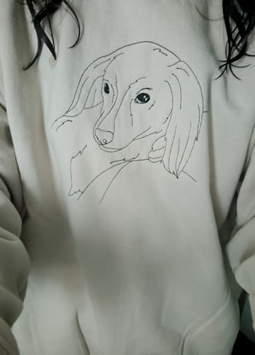 Customer photo review of Soulmate Custom Embroidered Photo Sweatshirt