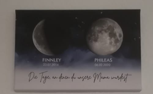 Customer photo review of Personalisierte Leinwand "Die Tage, an denen ihr unsere Eltern wurdet"
