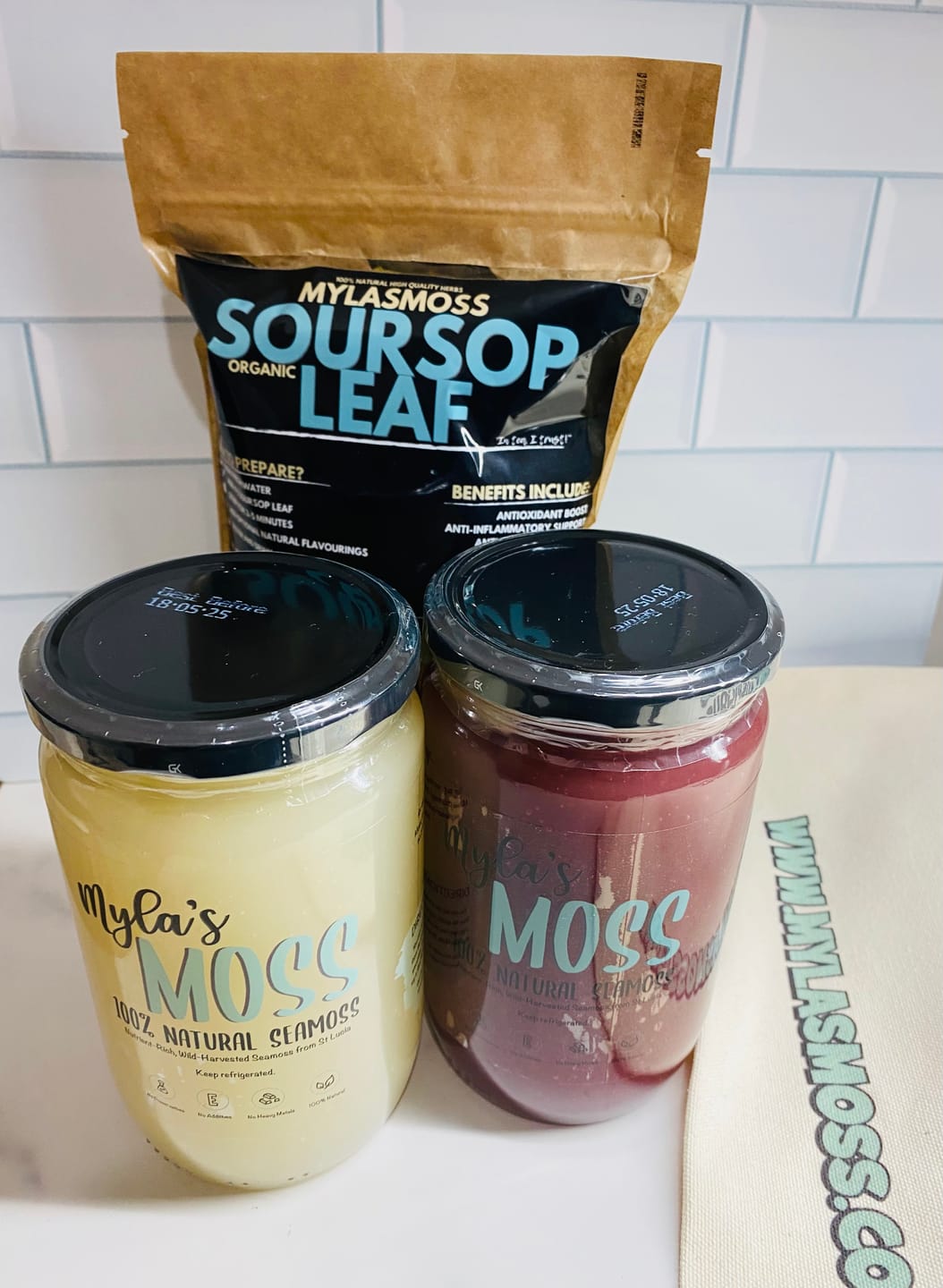 Customer photo review of Seamoss Gel Bundle - Purple & Gold (720ml each)
