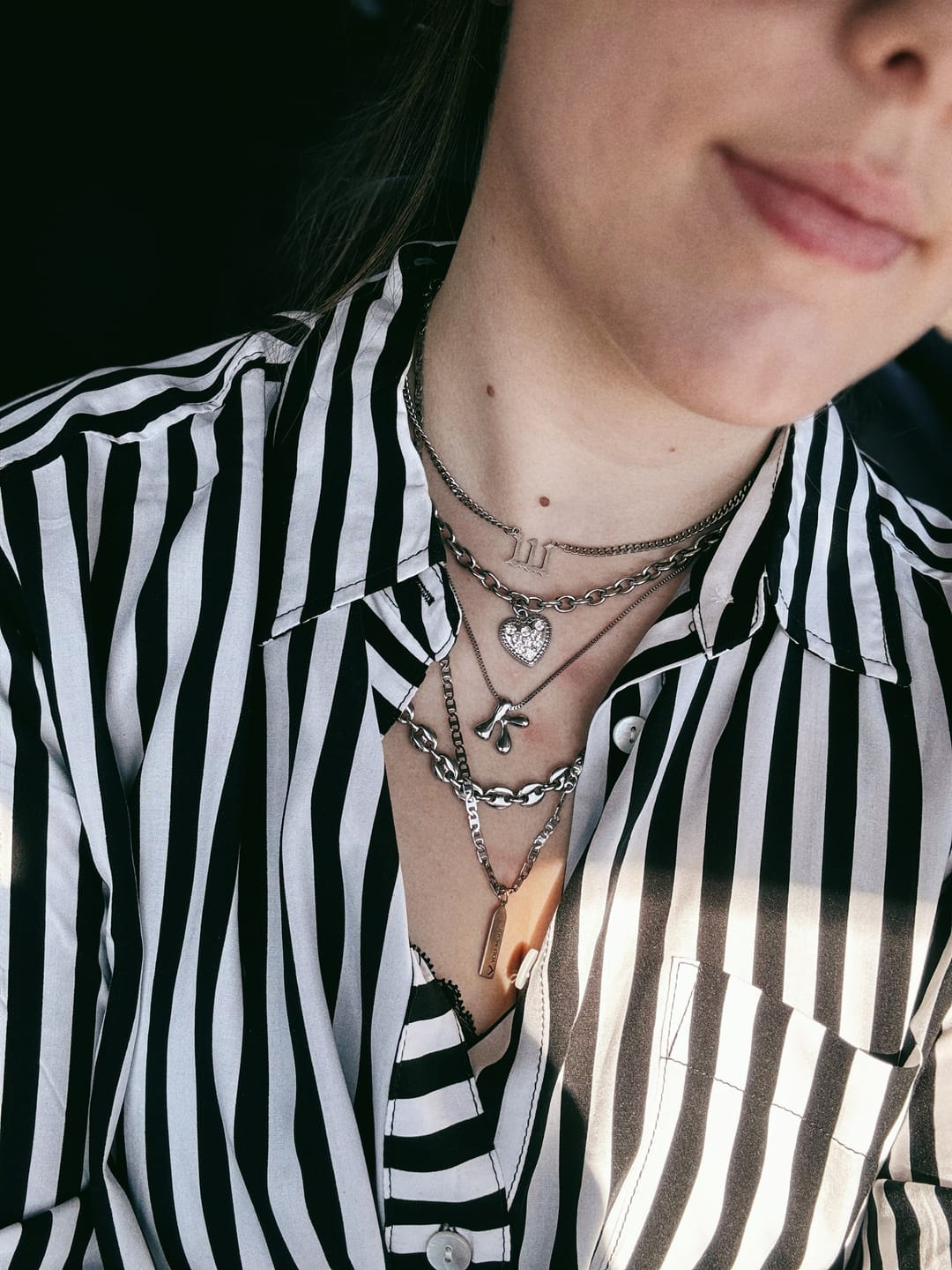 Customer photo review of Bubble Letter Necklace