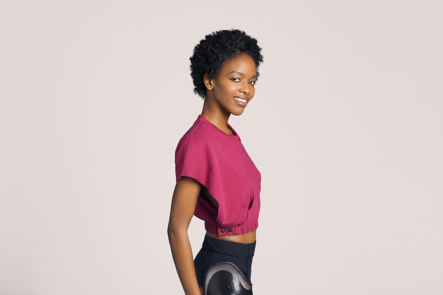 Customer photo review of Accessible "V" Neck Crop Top