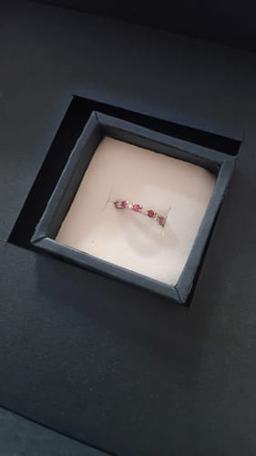 Customer photo review of GLEAM OF RUBY AND MOISSANITE RING