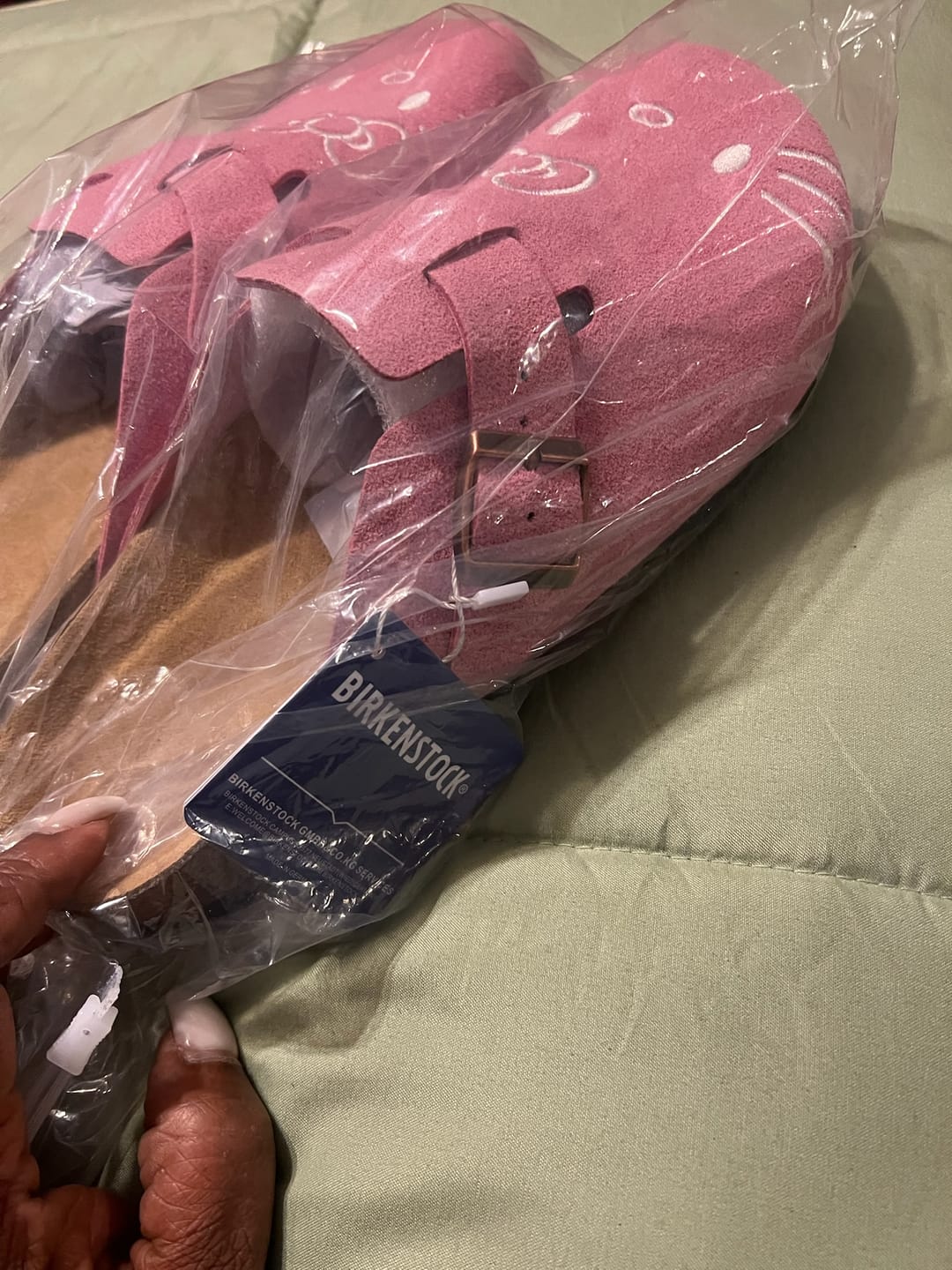 Customer photo review of Hello Kitty Suede Soft Footbed Clogs for Women (US size)