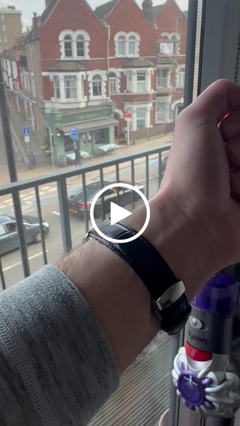 Customer video review of Genuine Leather Calfskin Premium Watch Strap with Stainless Steel Deployant Butterfly Clasp