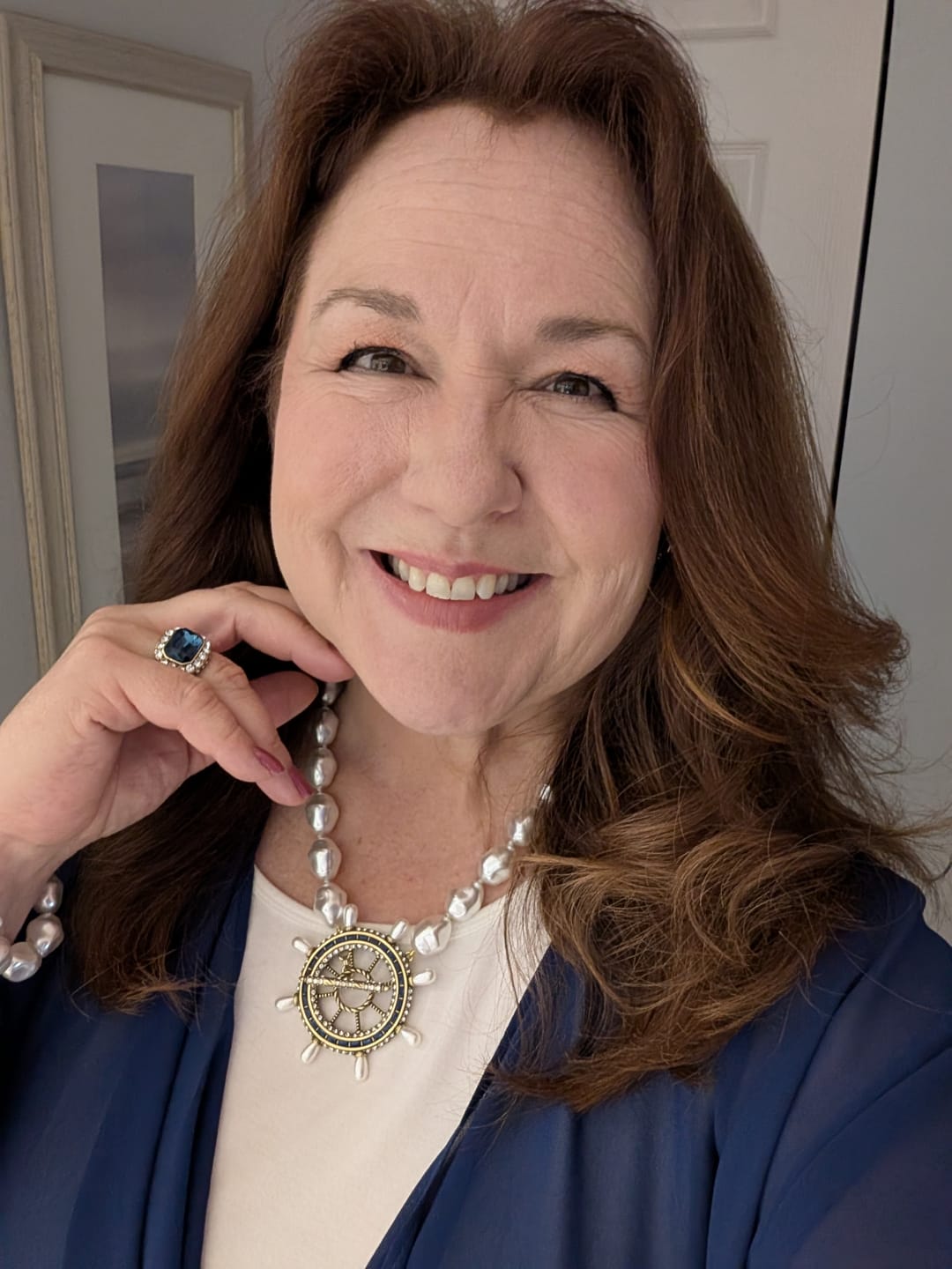Customer photo review of HEIDI DAUS®"Full Speed Ahead" Beaded Crystal Nautical Wheel Toggle Necklace