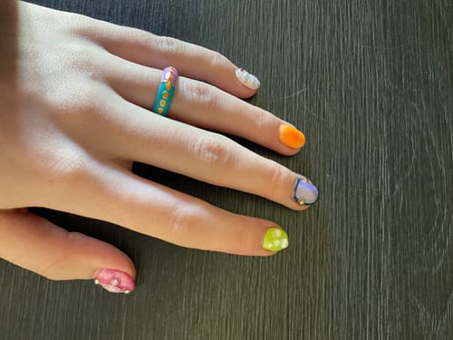 Customer photo review of Kadooment Multi Coloured Enamel Band Ring