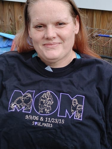 Customer photo review of Mom Custom Embroidered Photo Hoodie