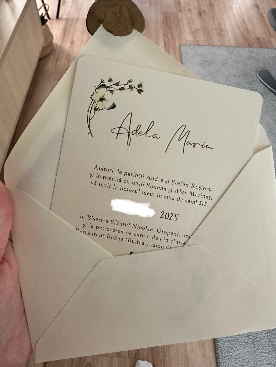 Customer photo review of Classical apes, invitație botez,fetiță/băiețel, handmade