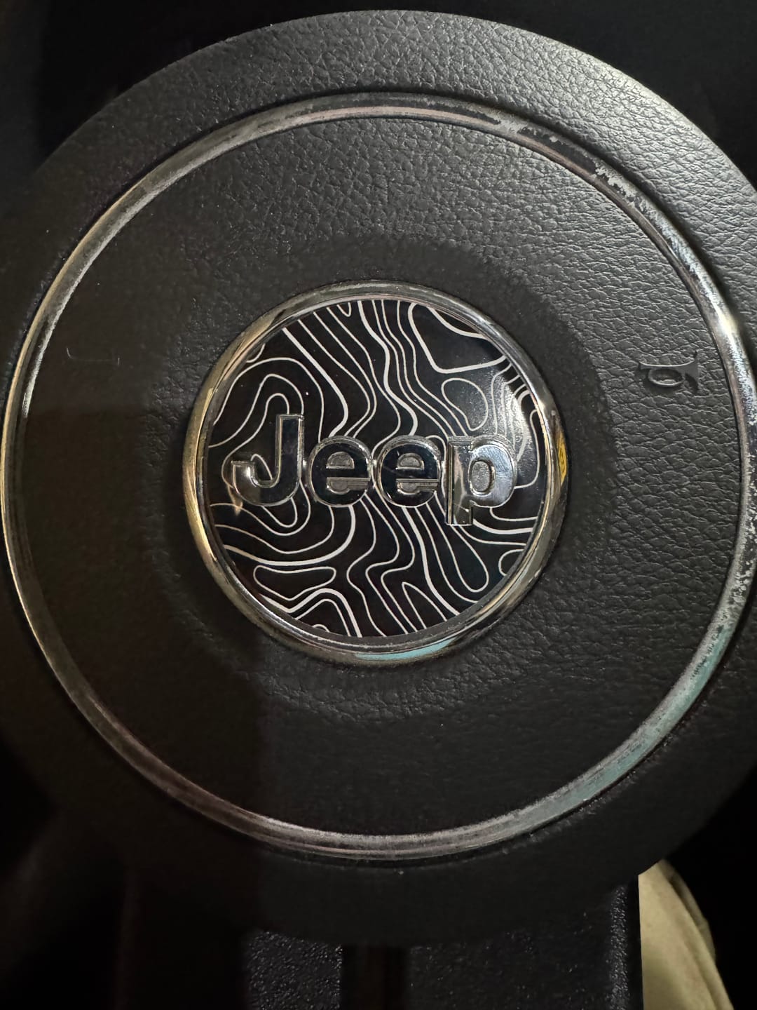 Customer photo review of Topographical Map Print Steering Wheel Decal for Jeep