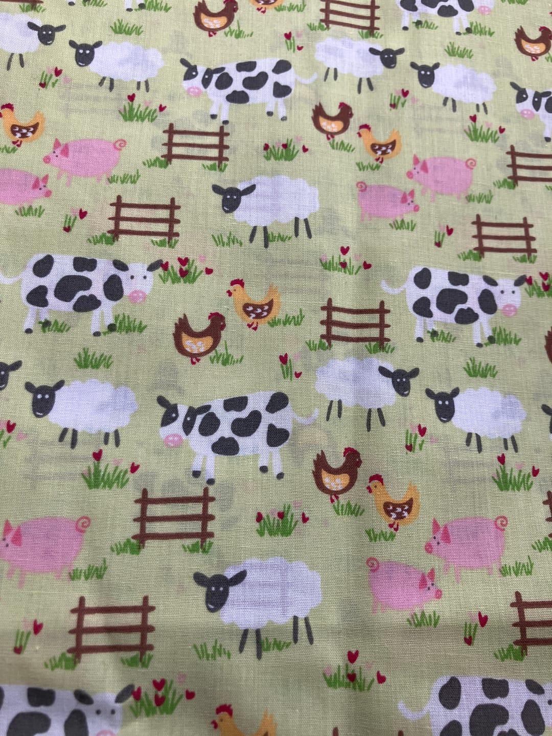 Customer photo review of Farm Animals Polycotton Fabric