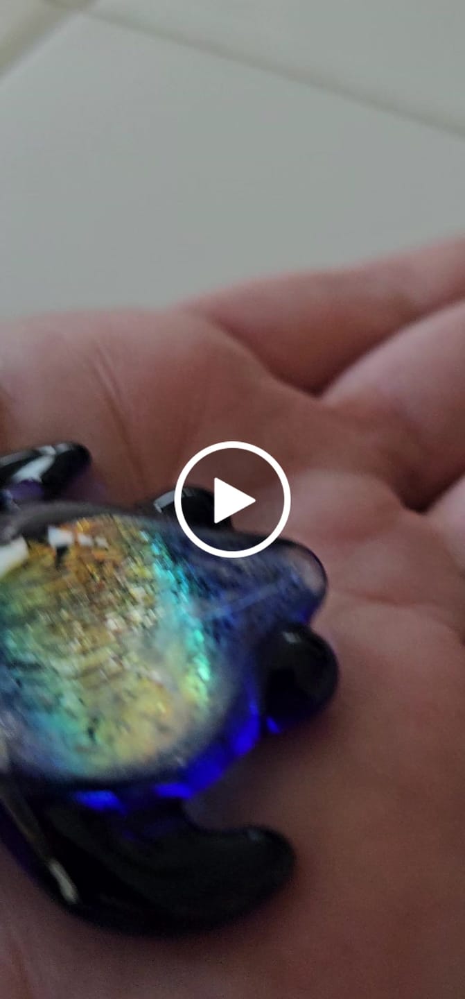 Customer video review of Dichroic Turtle Pendant with Infused Cremation Ashes