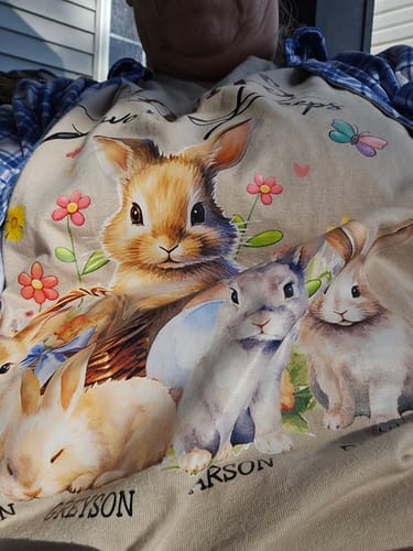 Customer photo review of Grandma's Favorite Easter Day Personalized Pure Cotton T-shirt