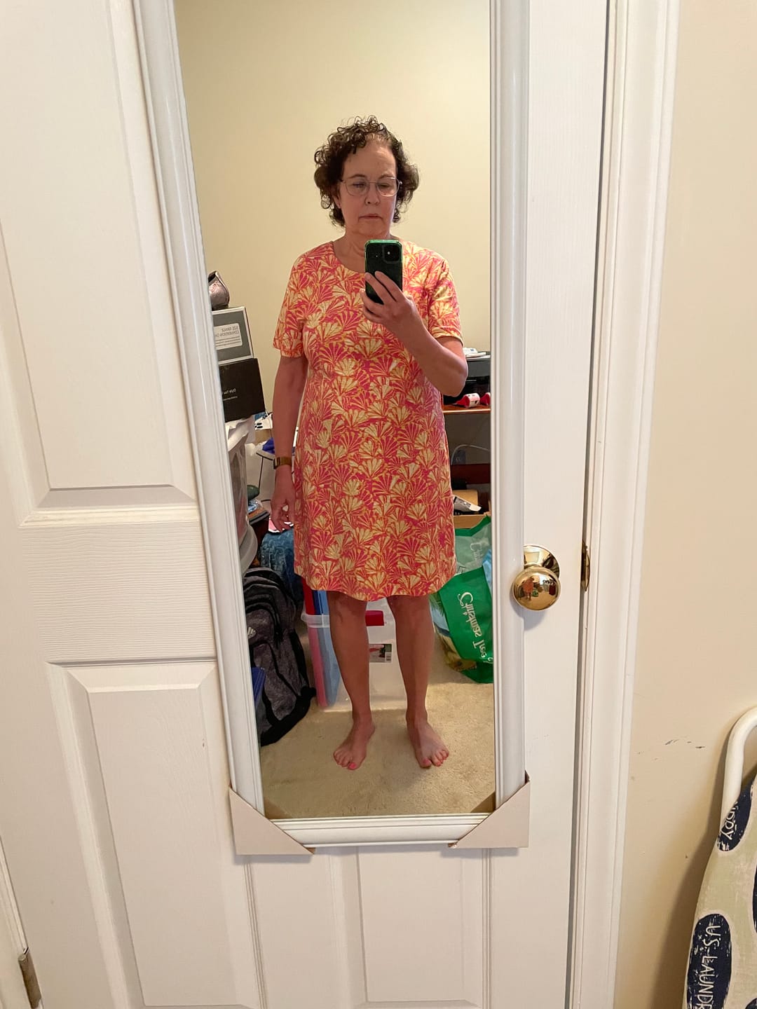 Customer photo review of Shell Cotton Short Sleeve Dress