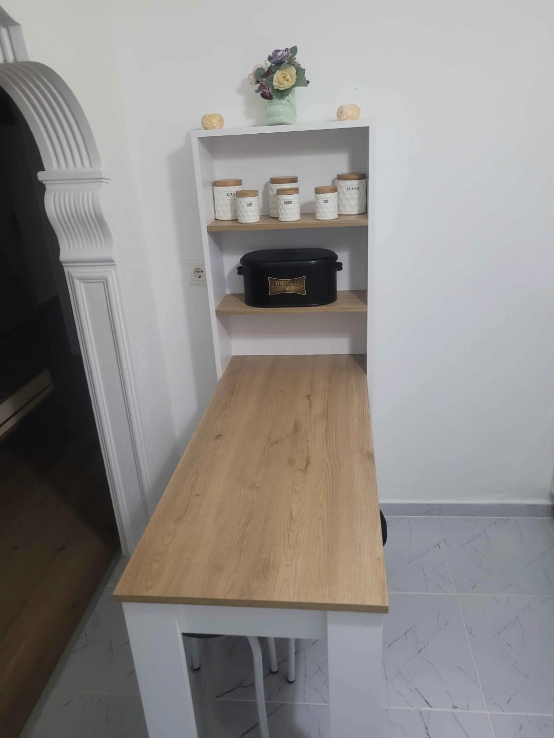 Customer photo review of Rani JA102 Masa Raflı Dekoratif Mutfak Yemek Masası Sepet Ceviz - Beyaz